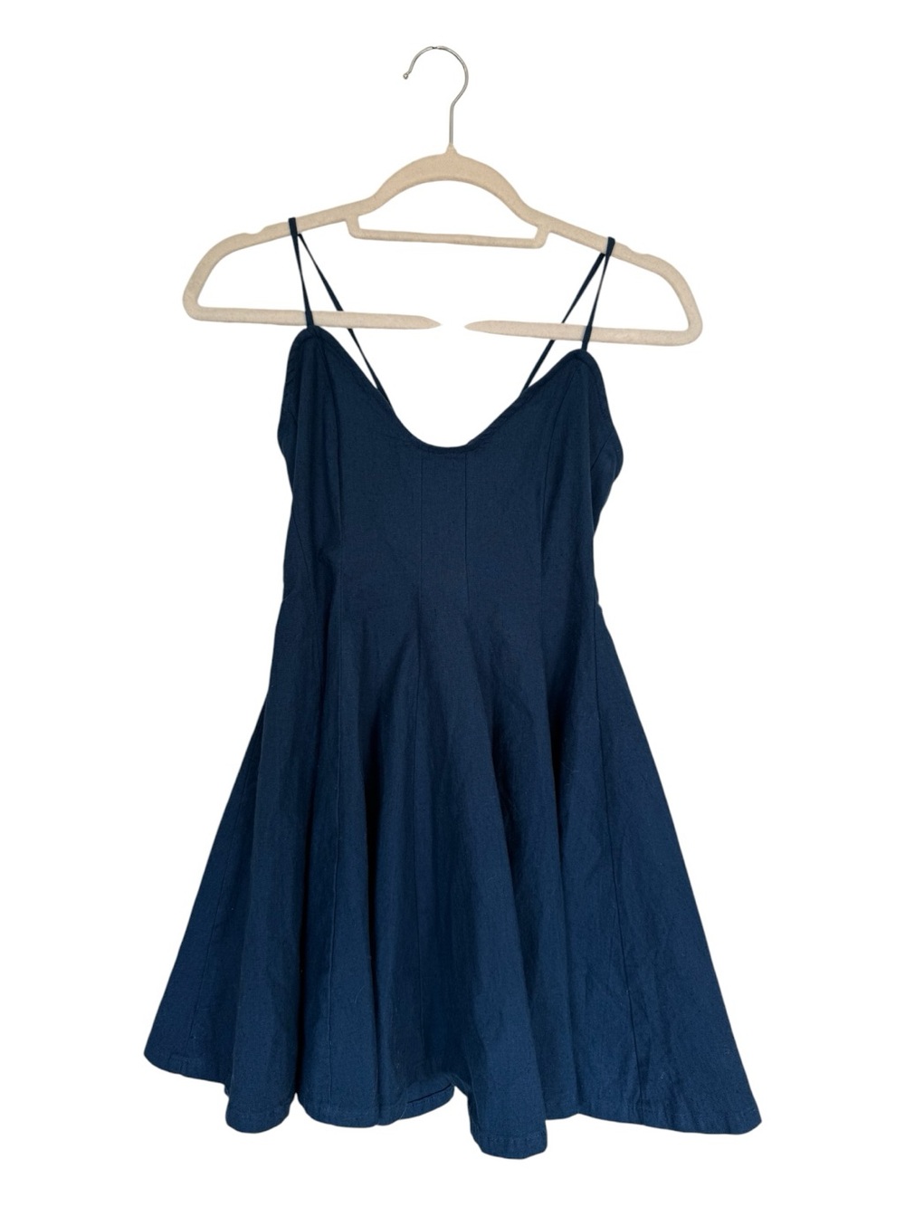 NWT Free People Poseidon Fit and flare Navy Spaghetti Strap mini dress